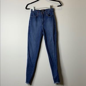 AKIRA STRETCH DENIM WITH FRAYED ENDS
